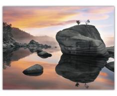 Pyramid International WDC22799Elizabeth Carmel 60 x 80 cm Sunset Bonsai Rock CanvasToile imprimée sur cadre en mdf - canvas