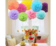 A Liittle Tree Guirlande de Pompons en Papier de Soie Ã Suspendre avec Un Petit Arbre - 9/12 piÃ¨ces - 20,3 cm + 25,4 cm