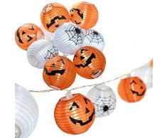 WeRHalloween 10 lumiÃ¨res LED Lanterne en Forme de Citrouille Halloween Multicolore