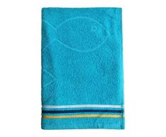 Santens Rhodes Eponge Drap de Plage, Coton, Turquoise, 80160