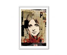 CUADRIMAN Design Tableau Ange, Bois, Ocre et Chaudron, 92Â x 62Â cm