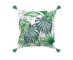 douceur dinterieur Tropical Chic Coussin Pompons, Multicolore, 40 x 40 CM