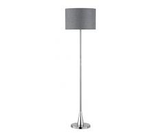 Trio Leuchten 406500107 Lampe sur pied, Métal, Tissu, E27, nickelgrau