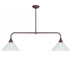 Tosel 20558 Lustre - Tombante, Tube Acier, Peinture Ã©poxy, verrerie centrifugÃ©e, E27, 100 W, Marron/Verre OP