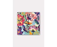 Bonamaison Horloge Murale en MDF, Multicolore, 30 x 30 cm