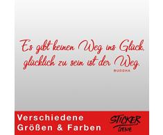Graz Design Sticker Mural Motif Buddha avec Inscription en Allemand ES Eine GlÃ¼cklich Sein ist der Weg Â» Rouge 190 x 61 cm
