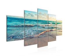 Tableau decoration murale Ocean Beach - XXL Impression sur Toile Salon Appartment 5 Parties - prÃªt Ã accrocher - 015553a