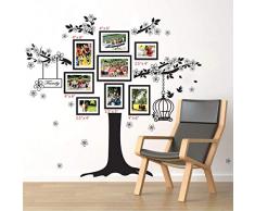 Walplus 150x100 cm Autocollant Mural Cage DOiseaux Cadre Photo Amovible Art DÃ©calques Vinyle Maison DÃ©coration DIY Vivant Chambre Bureau Papier Peint DEnfants Cadeau, Noir