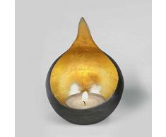 Caldera Photophore en Fer Noir doré 15 x 11,5 cm