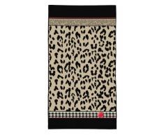 Fleuresse 3040 FB. 7 Serviette de Plage Noir/Beige 90 x 200 cm