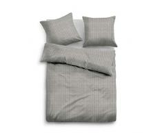 TOM TAILOR 0849915 Parure de lit en Flanelle mÃ©langÃ© avec taie doreiller (Coton 60 % recyclÃ©) et 1 Housse de Couette 155 x 220 cm + 1 taie doreiller 80 x 80 cm Gris