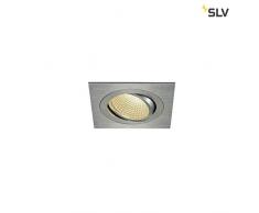 SLV Spot encastré New Tria Colonne murale cache-câble DL carré Set plafonnier LED 13 W COB 3000 K, 38 ° Driver en aluminium brossé, clip plumes 114256