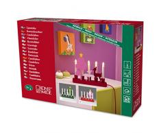 Konstsmide 2498-513 Rennes Chandelier Bois Intérieur 24 V 5 Lampes Claires Déco Métallique Rouge Laqué Câble Rouge