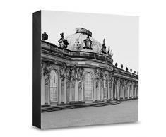 COGNOSCO HG-P101 Tableau Mural en Bois avec Photo darchitecture Potsdam Sanssouci Noir/Blanc 15 x 15 cm