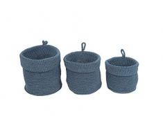 pt, Living PT2890BL Paniers Ã Linge, Polypropylene, Gris Souris, D 18 15 et 13 cm