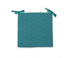 Soleil docre Paon Dessus de Chaise, Polyester, Bleu, 40 x 40 x 5 cm