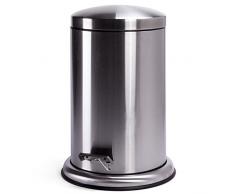 MSV 100356 Poubelle pedale Toute INOX 12l, PolypropylÃ¨ne, 2 cm