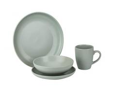 Cosy & Trendy 8773016 Service de Table Viva GREEN-Grès-16 pièces