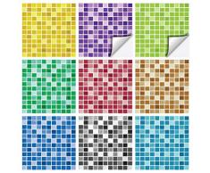 Wall Genie GM1 Lot de 30 Autocollants en Vinyle pour carrelage Noir 150 x 150 mm