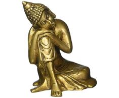 Shalinindia Statue de Bouddha Bouddhiste Art Sculptures DÃ©coration intÃ©rieureâ¯; Laitonâ¯; 11,4Â x 10,8Â x 15,2Â cm