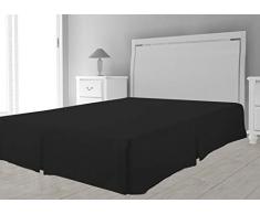 Intemporel Cache sommier Microfibre, Polyester, Noir, 90 x 190 cm