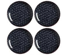 Maxwell Williams Boho Assiettes à dessert en porcelaine, Porcelaine, bleu marine, Dessert Plates