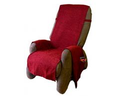 Comptoir du Linge Recouvre Fauteuil Paula, Acrylique, Bordeaux, 210x50 cm