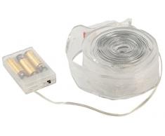 Kooper Xmas Ruban avec Fil LED Chaud, Organza, Or, 500Â x 2Â x 2Â cm