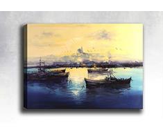 Bonamaison Peinture sur toile, multicolore, 50 x 70 cm - Conçu et fabriqué en Turquie