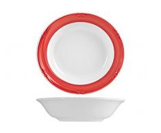 H&H Siena Assiette Creuse Céramique, 21 cm, Rouge, 1 pièce