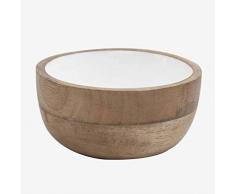 Better & Best Bol de Table dÃ©coratif, modÃ¨le : 3081202, Bois et Vernis, mar/Blanc, Unique