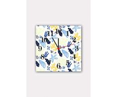 Bonamaison Horloge Murale en MDF, Multicolore, 30 x 30 cm