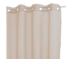 HomeMaison Voilage Uni Effet Brillant, Polyester, Sable, 280x240 cm