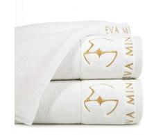 Eurofirany Lot de 3 Serviettes de Toilette en Coton Doux 70 x 140 cm avec Logo Simple Simple Oeko-Tex CrÃ¨me 70 x 140 cm