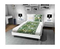 Soleil docre Nouméa lit, Parure de Drap, Coton, Vert, 240 x 300 cm