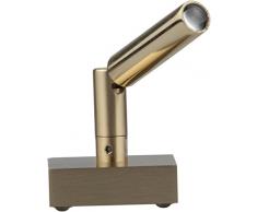 TEKNI-LED - Spot LED à poser sur console, meuble, vitrine â Lampe orientable à focus réglable - éclairage tableaux - 1W â blanc chaud 2700K â IRC95 - Laiton brossé