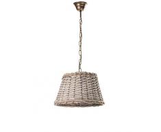 ONLI Plafonnier panier de type rotin, beige et bronze