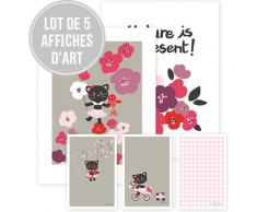 Lilipinso P0169 Affiche Chats, Papier, Multicolore, 10 x 0,3 x 15 cm