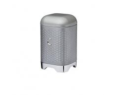 Kitchen Craft - Boîte à thé texturée avec motif géométrique hexagonal - 11 x 11 x 19 cm - blanc glacial