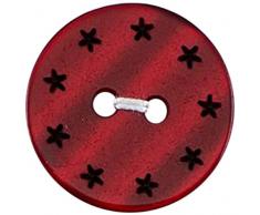 Milward 17,5 mm Lot de 3 boutons en Polyester plat rond Rouge