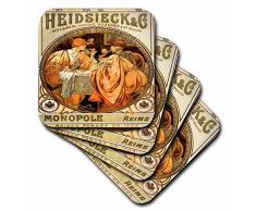 3dRose CST_203974_3 Dessous de Verre, Mutli-Colour, set-of-4-Ceramic