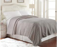 Pacific Coast Textiles en Peluche Motif damassÃ© Motif Ã Rayures Gris, Full/Queen