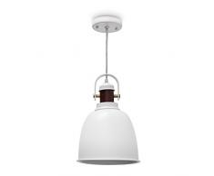 Relaxdays 10019106_49 Suspension GLOCCA Ampoule H x l x P 134 x 24 x 24 cm Hauteur réglable métal et Bois plafonnier luminaire Suspendre décoration Lampe intérieure, Blanc
