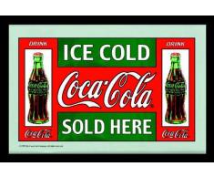Empire 537195 Miroir imprimÃ© Coca Cola avec cadre en plastique faÃ§on bois 30 x 20 cm