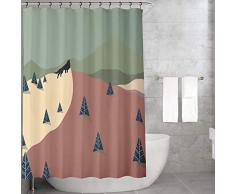 Bonamaison Rideau de Douche en Polyester Multicolore 155 x 220 cm