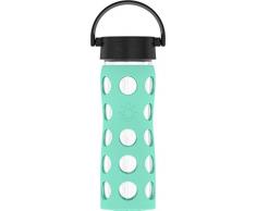 Lifefactory Gourde en verre, Verre Verre. Plastique, Turquoise., 475ml