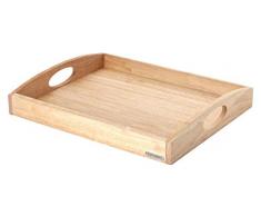 Continenta Plateau en Bois de Caoutchouc Plateau Petit déjeuner, Bois Plateau de Service Plateau Rectangulaire Tailleâ¯: 44 x 35 x 5 cm