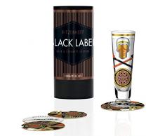 Debora Jedwab Verre à liqueur en cristal avec 5 couvercles à liqueur Noir 40 ml