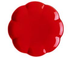 PORCELLANA Villadeifiori Plateau Rond, Porcelaine, Rouge, 0.1Â x 0.1Â x 0.1Â cm