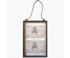 Better & Best Oxido Tableau mural avec 2 chaises, en métal et verre, avec poignée en corde, dimensions 20 x 2 x 31,5 cm, taille unique